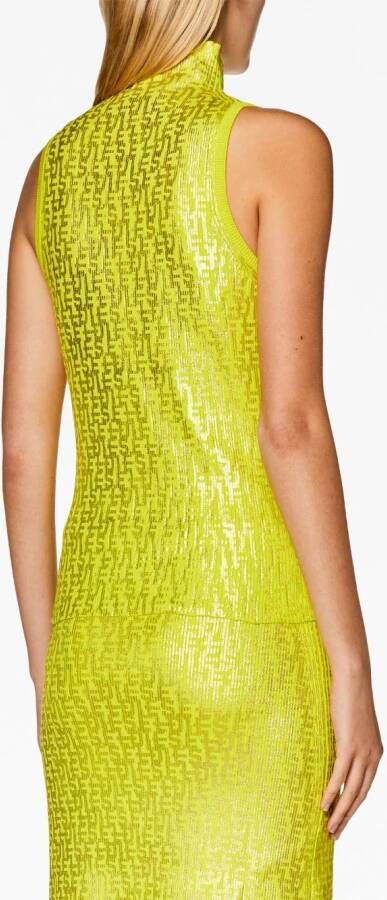 Diesel M-Egeo katoenen tanktop met monogramprint Geel