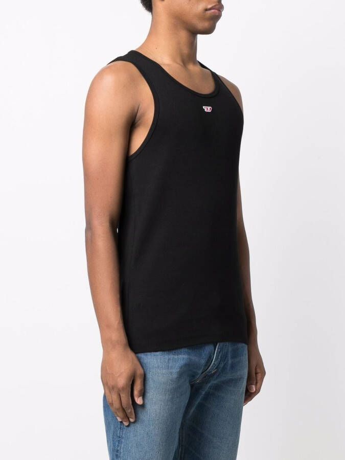 Diesel T-Lifty-D tanktop met geborduurd logo Zwart
