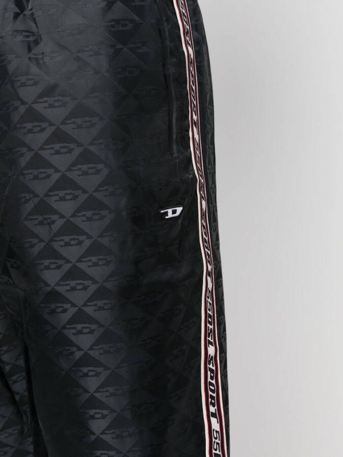 Diesel Trainingsbroek met logo jacquard Zwart