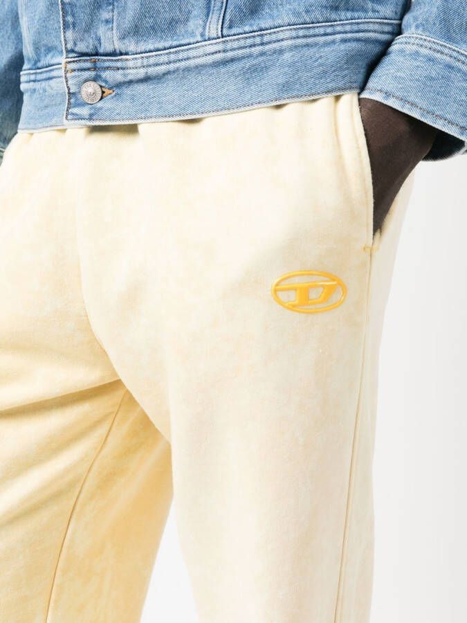 Diesel Trainingsbroek met logo-reliëf Geel