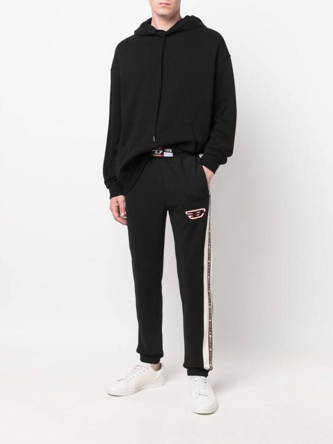 Diesel Trainingsbroek met logopatch Zwart