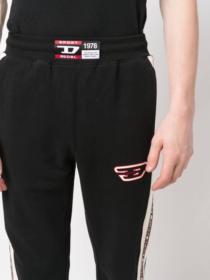 Diesel Trainingsbroek met logopatch Zwart