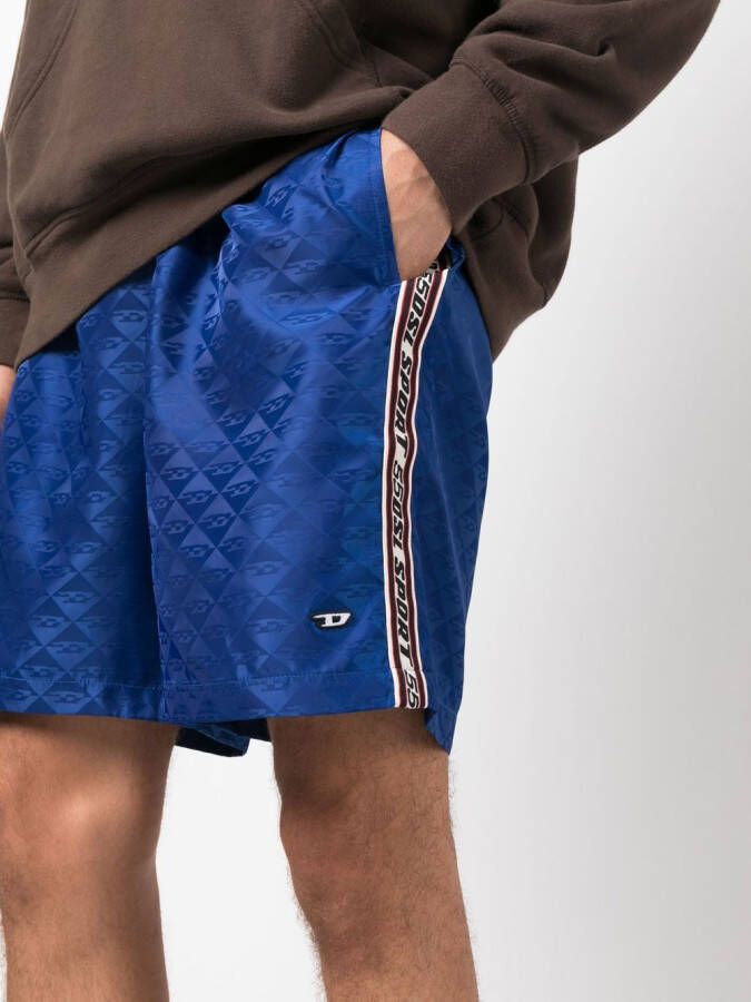 Diesel Trainingsshorts met logo Blauw