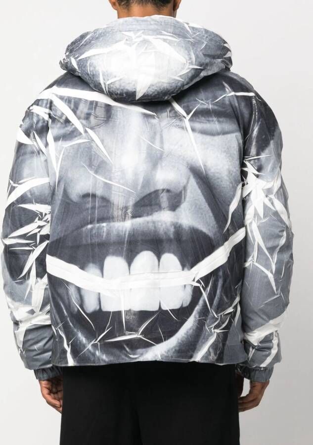 Diesel J-Thoot jack met print en capuchon Zwart
