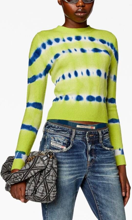 Diesel Trui met tie-dye Groen