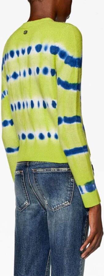Diesel Trui met tie-dye Groen