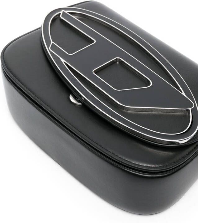 Diesel Medium 1DR leren schoudertas Zwart
