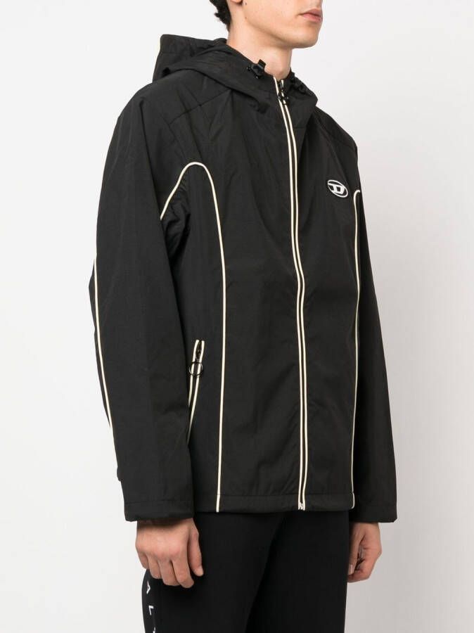 Diesel J-Hives windjack met logopatch Zwart