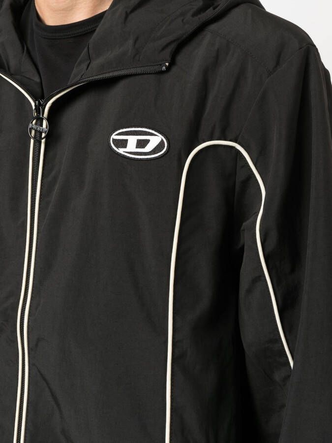 Diesel J-Hives windjack met logopatch Zwart