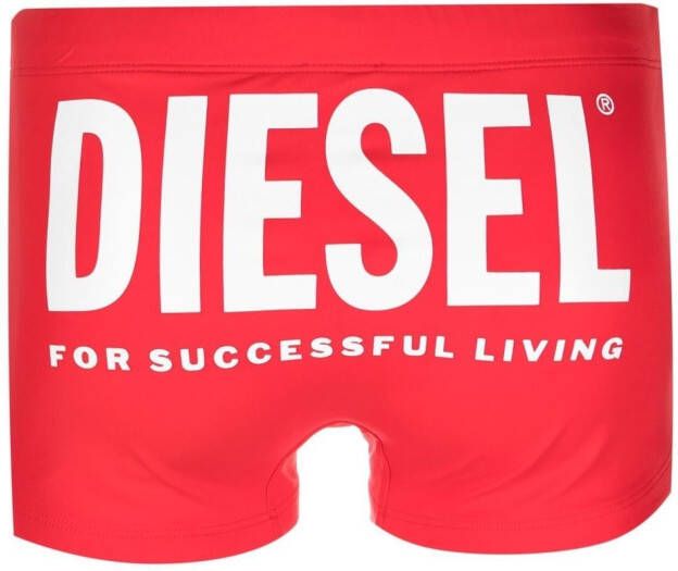 Diesel Bmbx-Brad zwembroek met logoprint Rood