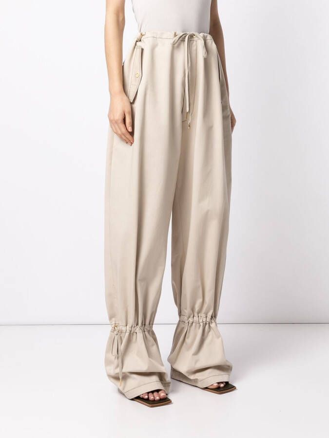 Dion Lee Broek met toelopende pijpen Bruin