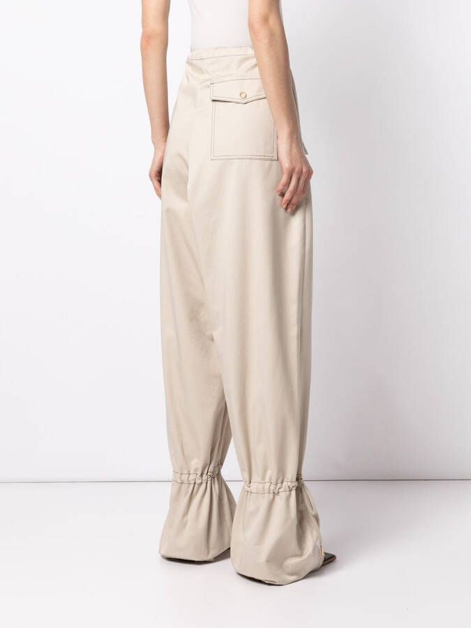 Dion Lee Broek met toelopende pijpen Bruin