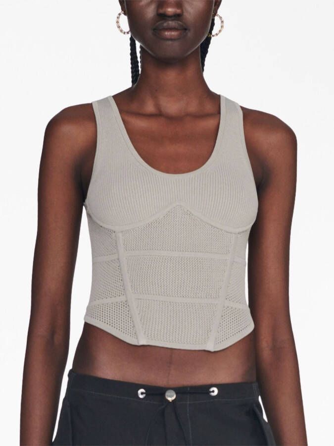 Dion Lee Gehaakte top Grijs