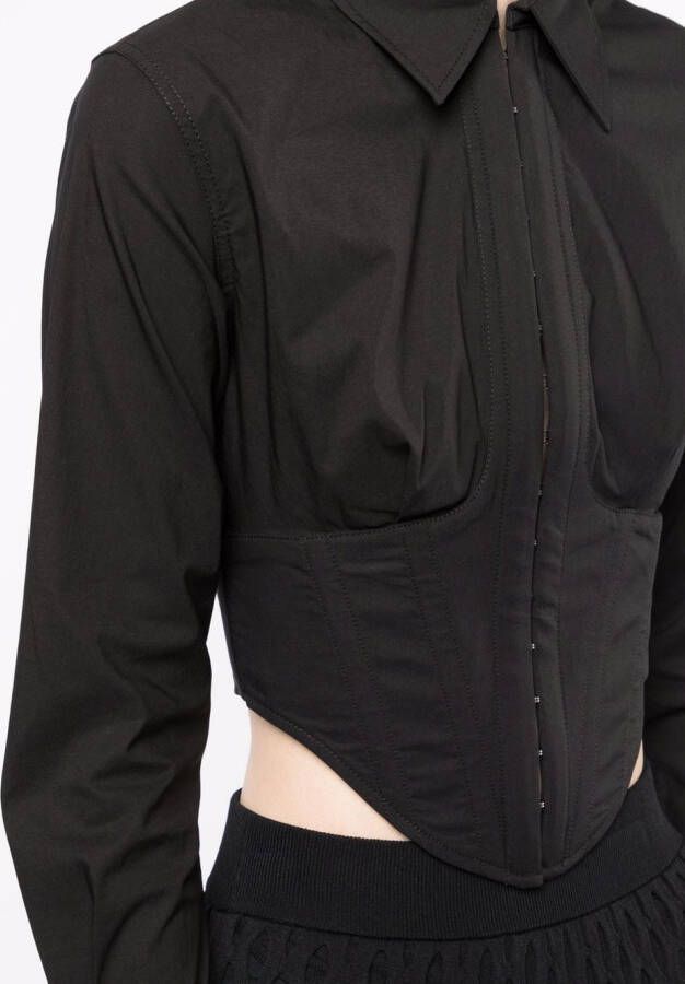 Dion Lee Cropped blouse Zwart