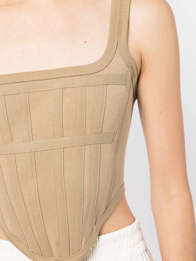 Dion Lee Cropped korset Bruin