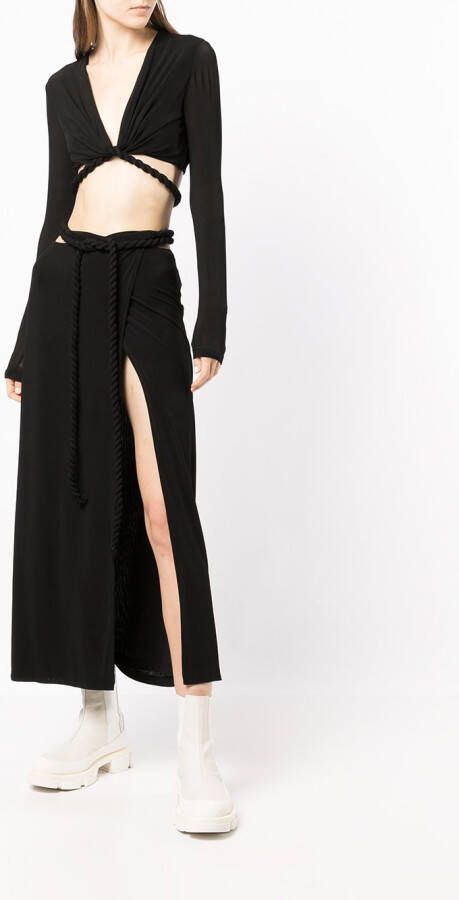 Dion Lee Cropped wikkeltop Zwart