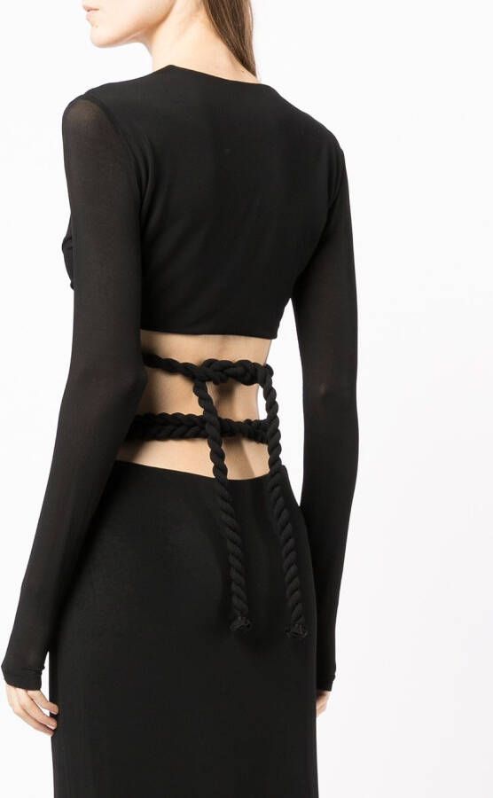 Dion Lee Cropped wikkeltop Zwart