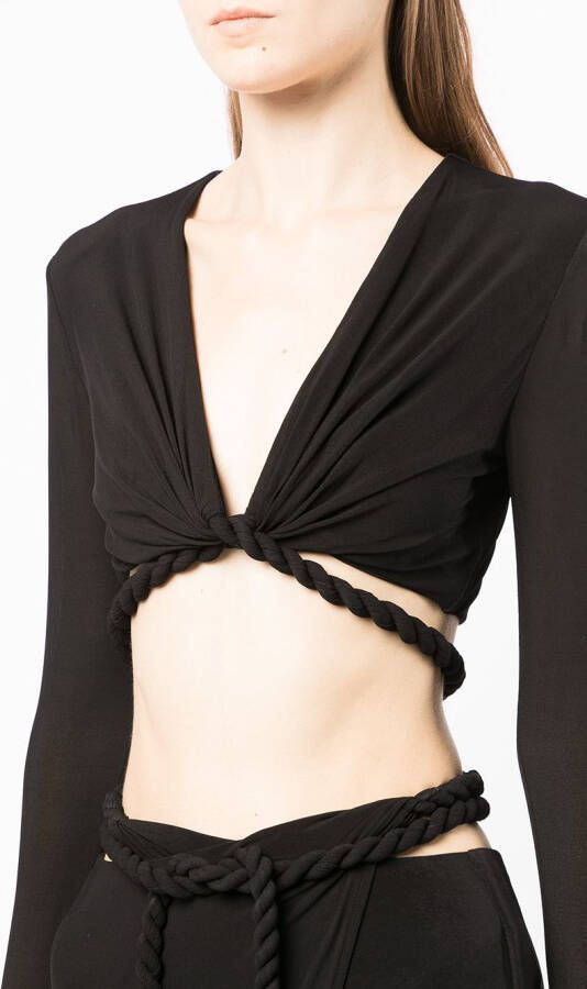 Dion Lee Cropped wikkeltop Zwart
