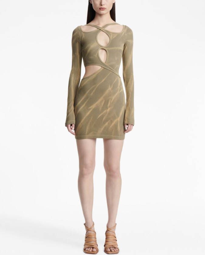 Dion Lee Mini-jurk met vervaagd-effect Groen
