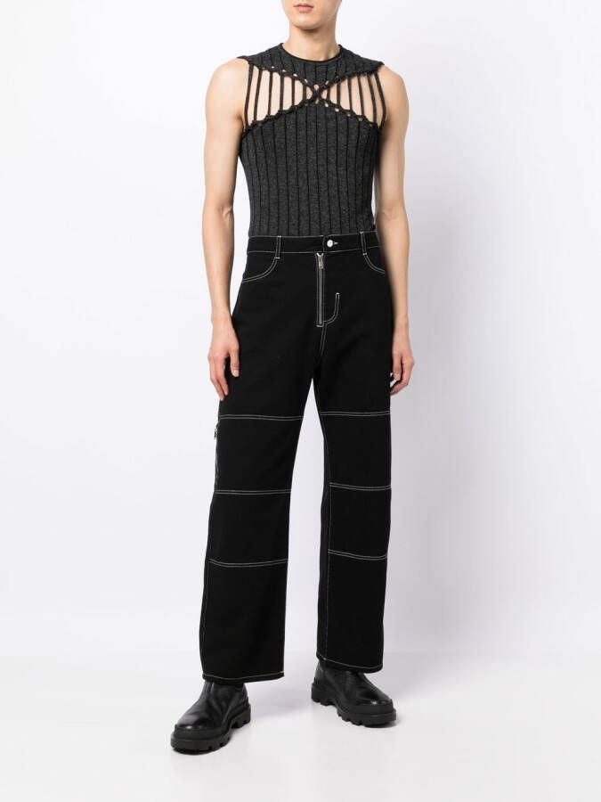 Dion Lee Gebreide top Zwart