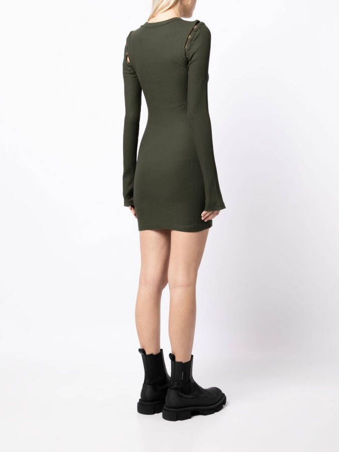 Dion Lee Geribbelde jurk Groen