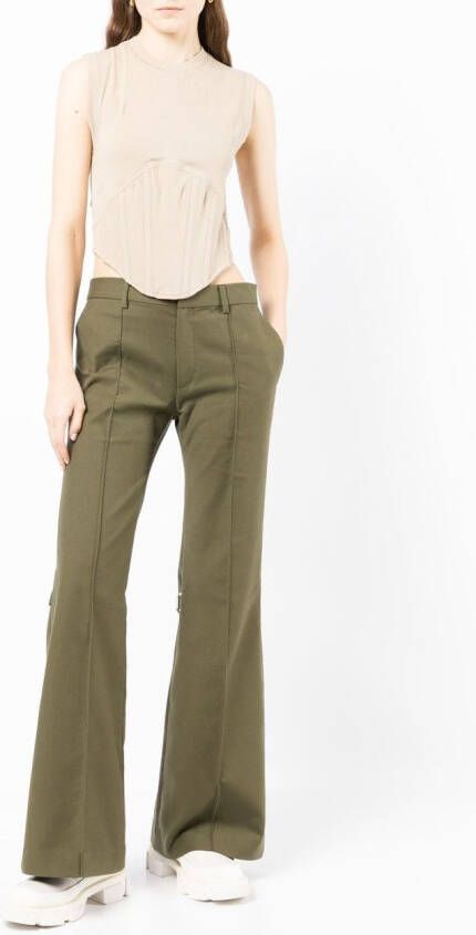 Dion Lee Geribbelde tanktop Bruin