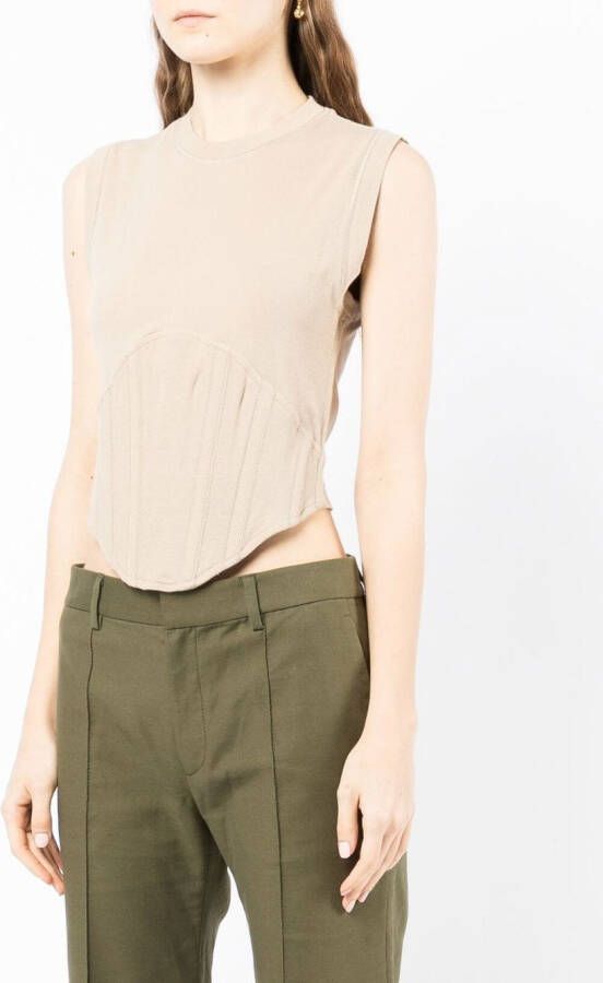 Dion Lee Geribbelde tanktop Bruin