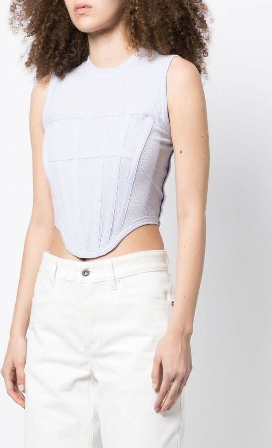 Dion Lee Geribbelde korset top Paars