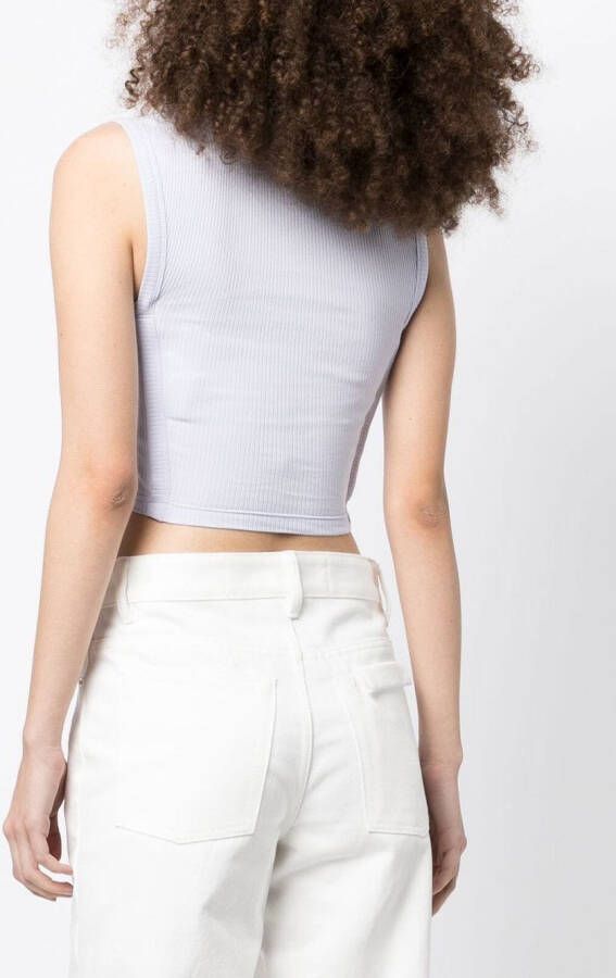 Dion Lee Geribbelde korset top Paars