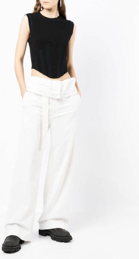 Dion Lee Geribbelde tanktop Zwart