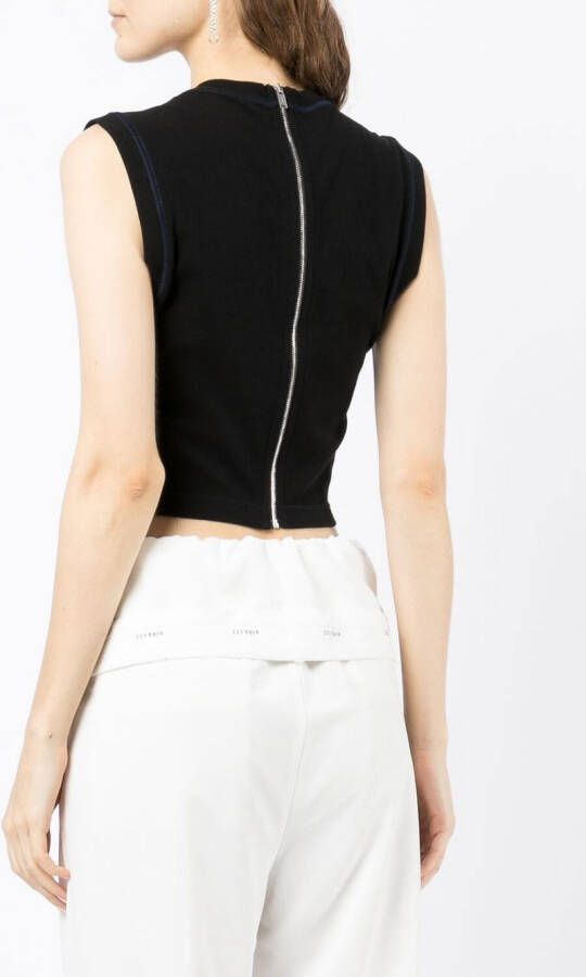 Dion Lee Geribbelde tanktop Zwart