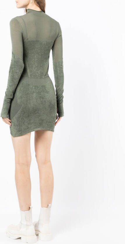 Dion Lee Intarsia mini-jurk Groen
