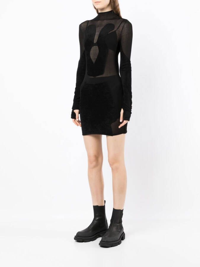 Dion Lee Intarsia mini-jurk Zwart