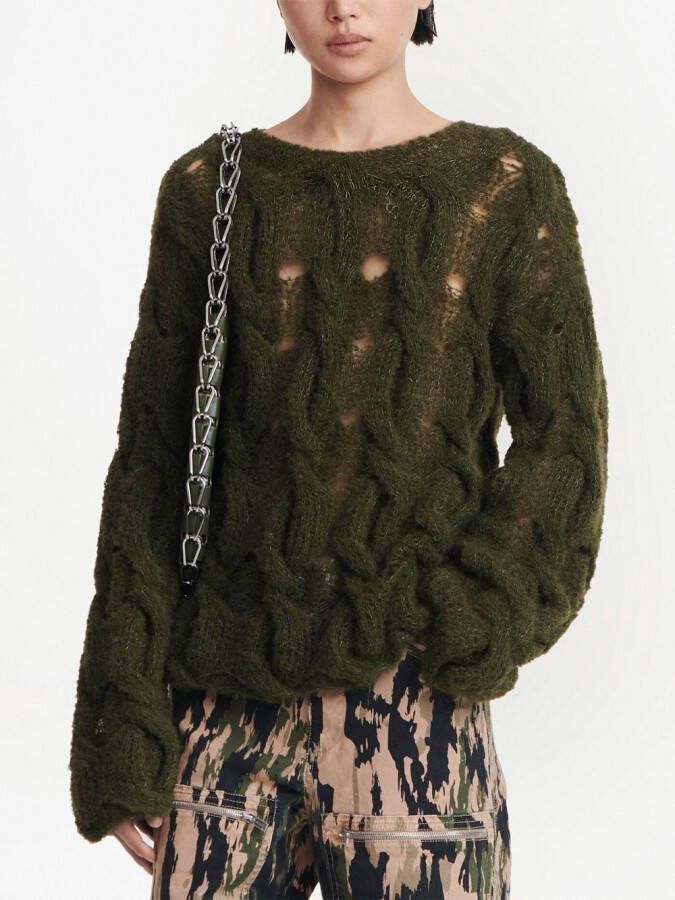Dion Lee Kabelgebreide trui Groen