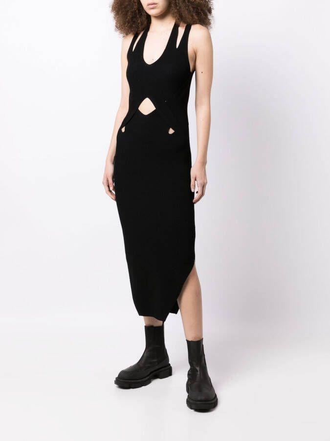 Dion Lee Midi-jurk met uitgesneden detail Zwart