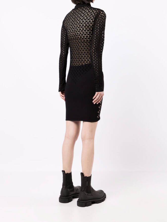 Dion Lee Mini-jurk met lange mouwen Zwart