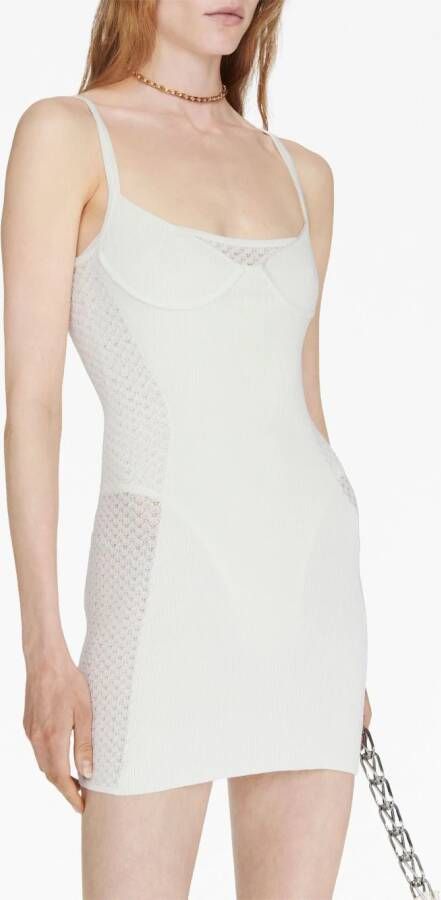 Dion Lee Mini-jurk met vlakken van kant Wit