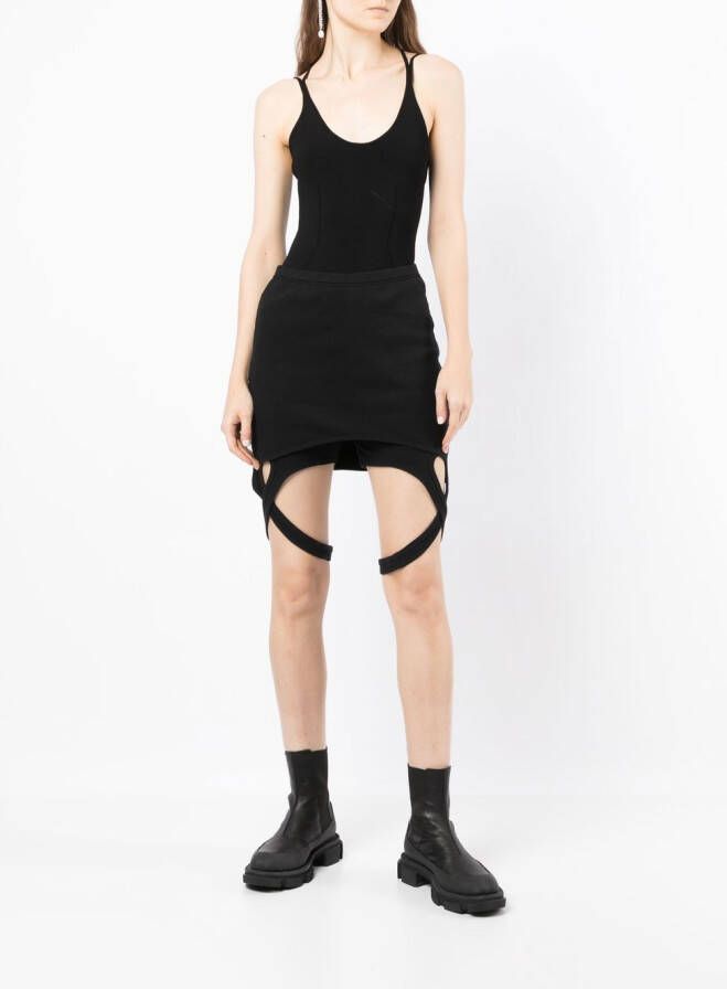 Dion Lee Mini-rok met dubbel slot Zwart