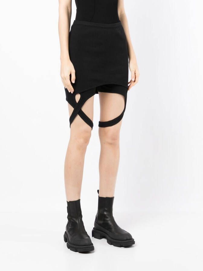 Dion Lee Mini-rok met dubbel slot Zwart