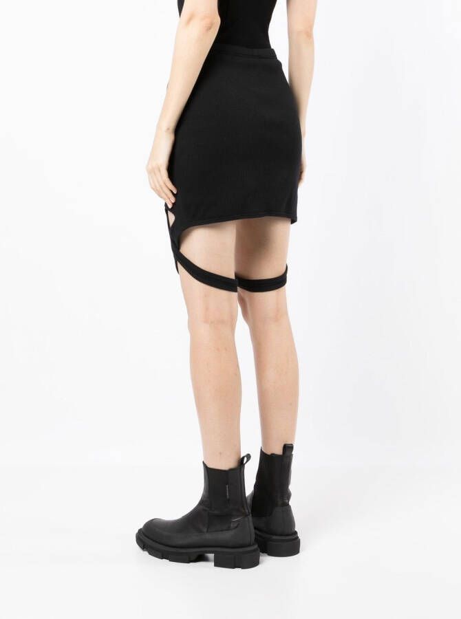Dion Lee Mini-rok met dubbel slot Zwart