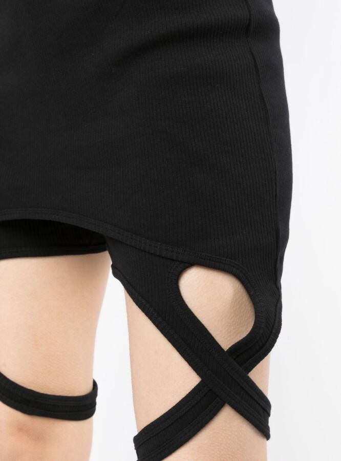 Dion Lee Mini-rok met dubbel slot Zwart