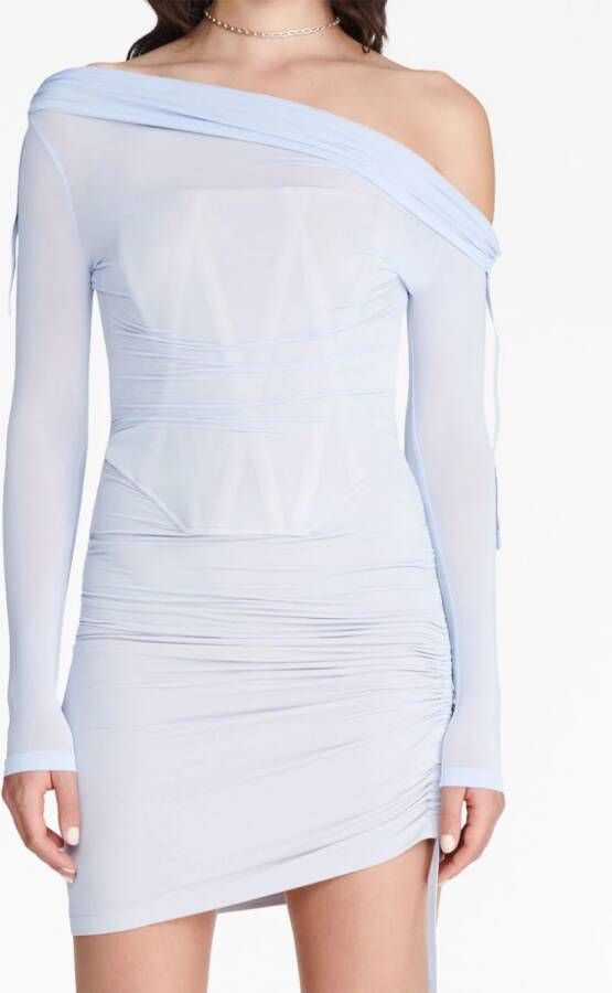 Dion Lee Off-shoulder mini-jurk Blauw