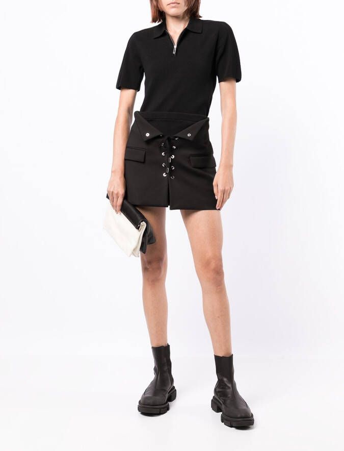 Dion Lee Polotop met korte mouwen Zwart
