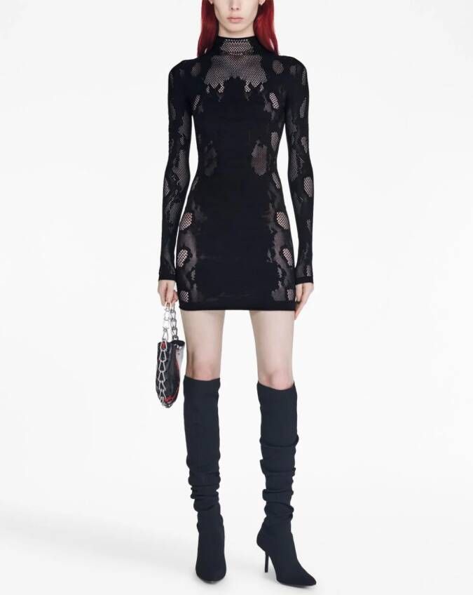 Dion Lee Semi-doorzichtige mini-jurk Zwart