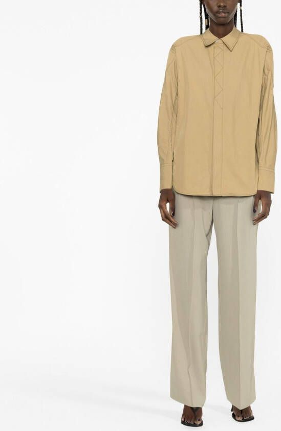 Dion Lee Shirtjack met contrasterend stiksel Beige