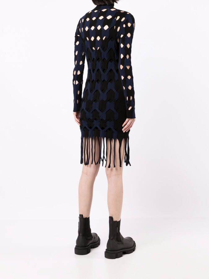 Dion Lee Tweekleurige mini-jurk Zwart