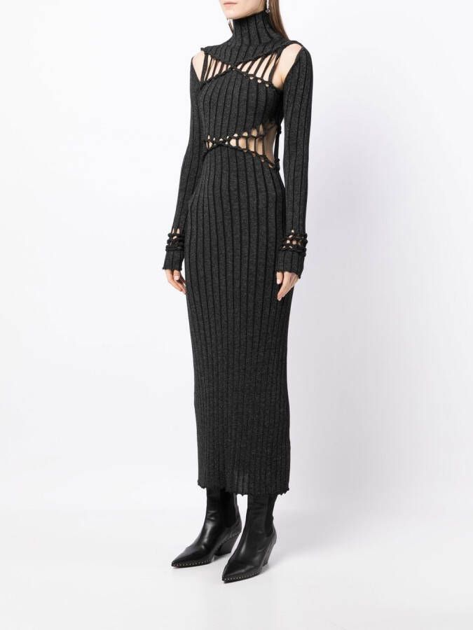Dion Lee x Braid reflecterende jurk Zwart
