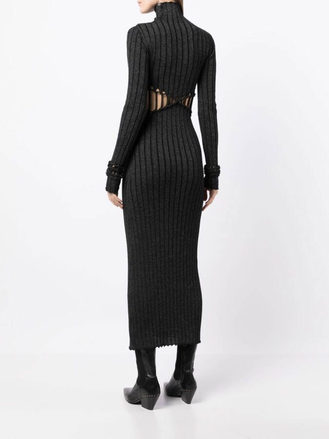 Dion Lee x Braid reflecterende jurk Zwart