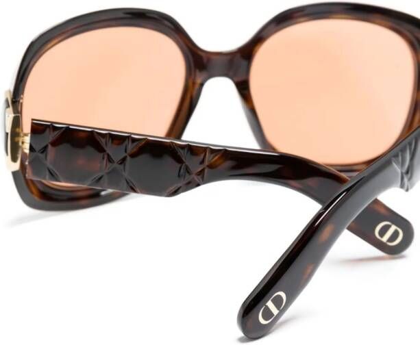Dior Eyewear Zonnebril met schildpadschild design Bruin