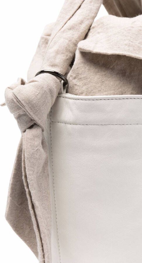 Discord Yohji Yamamoto Leren bucket-tas Beige